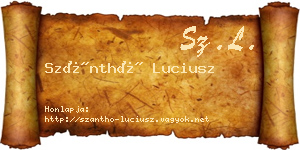 Szánthó Luciusz névjegykártya